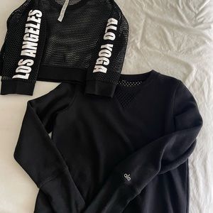 Alo Yoga Bundle: Mesh Top and Sweater both long sleeve